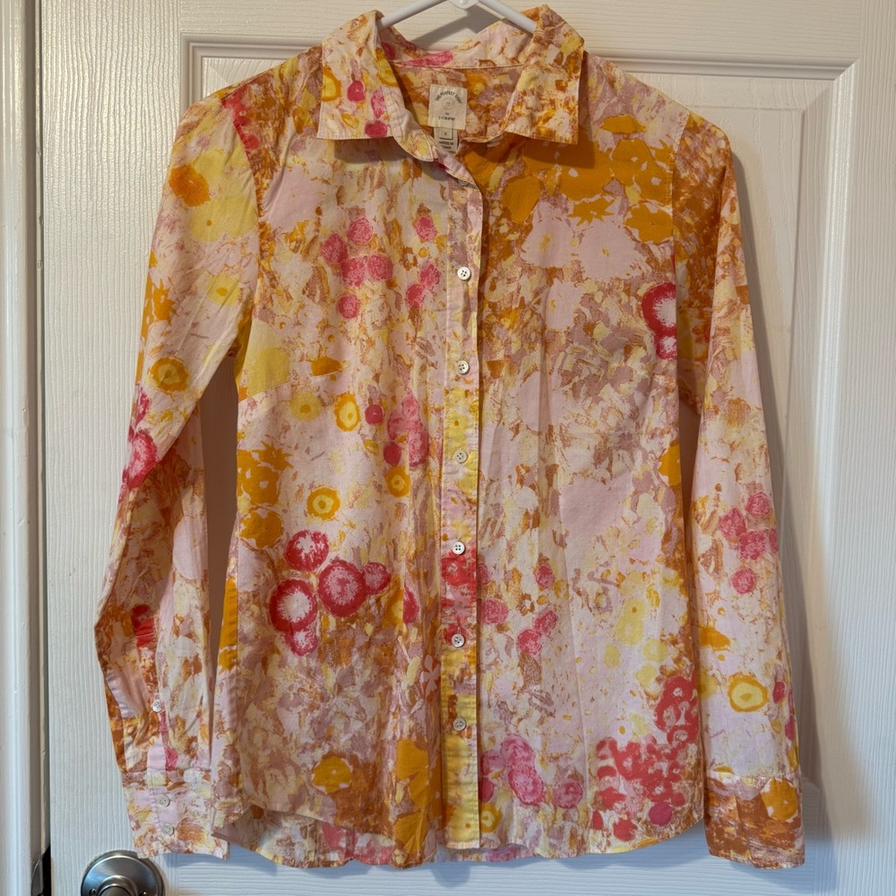 J. Crew Multicolor Abstract Shirt